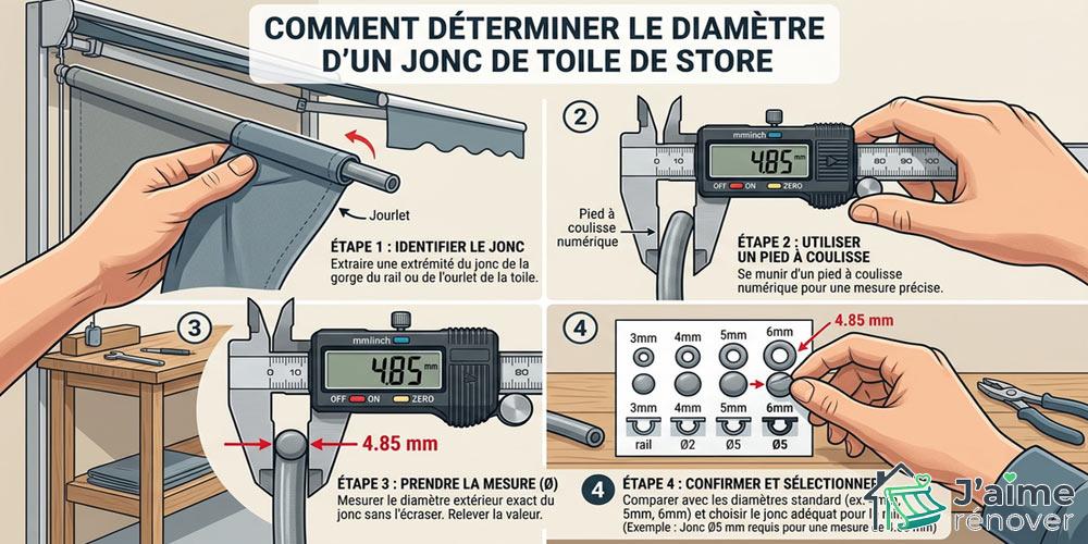Comment déterminer le diamètre d’un jonc de toile de store ?